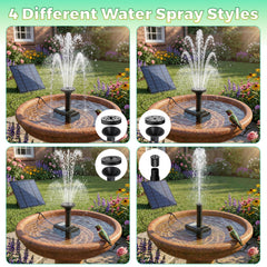Close-up of FYDGTPI Solar Fountain's nozzle options