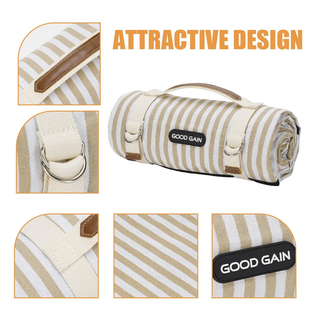 Close-up of G GOOD GAIN Picnic Blanket waterproof backing