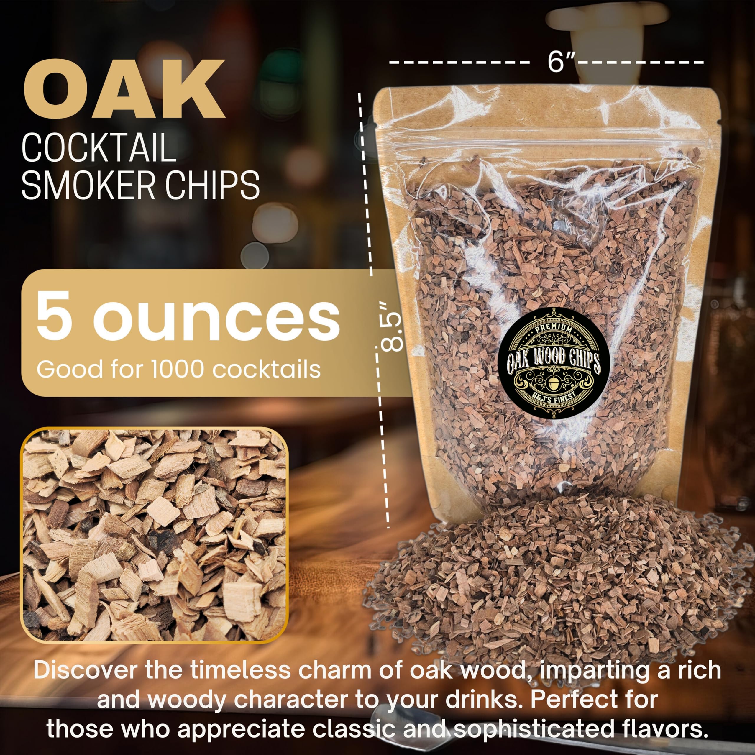 Close-up of G & J's Finest Oak Wood Chips