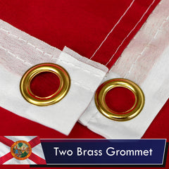 Close-up of G128 Florida State Flag showing brass grommet