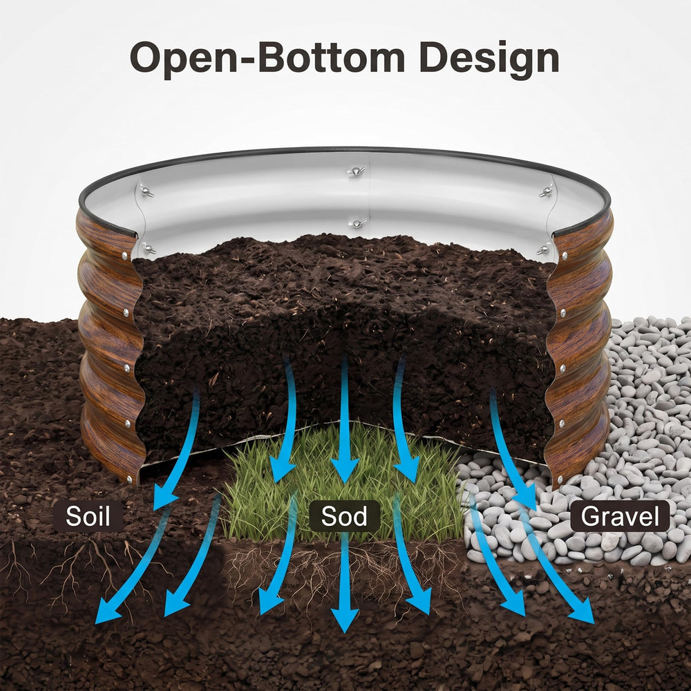 Close-up of galvanized steel material of SnugNiture garden bed