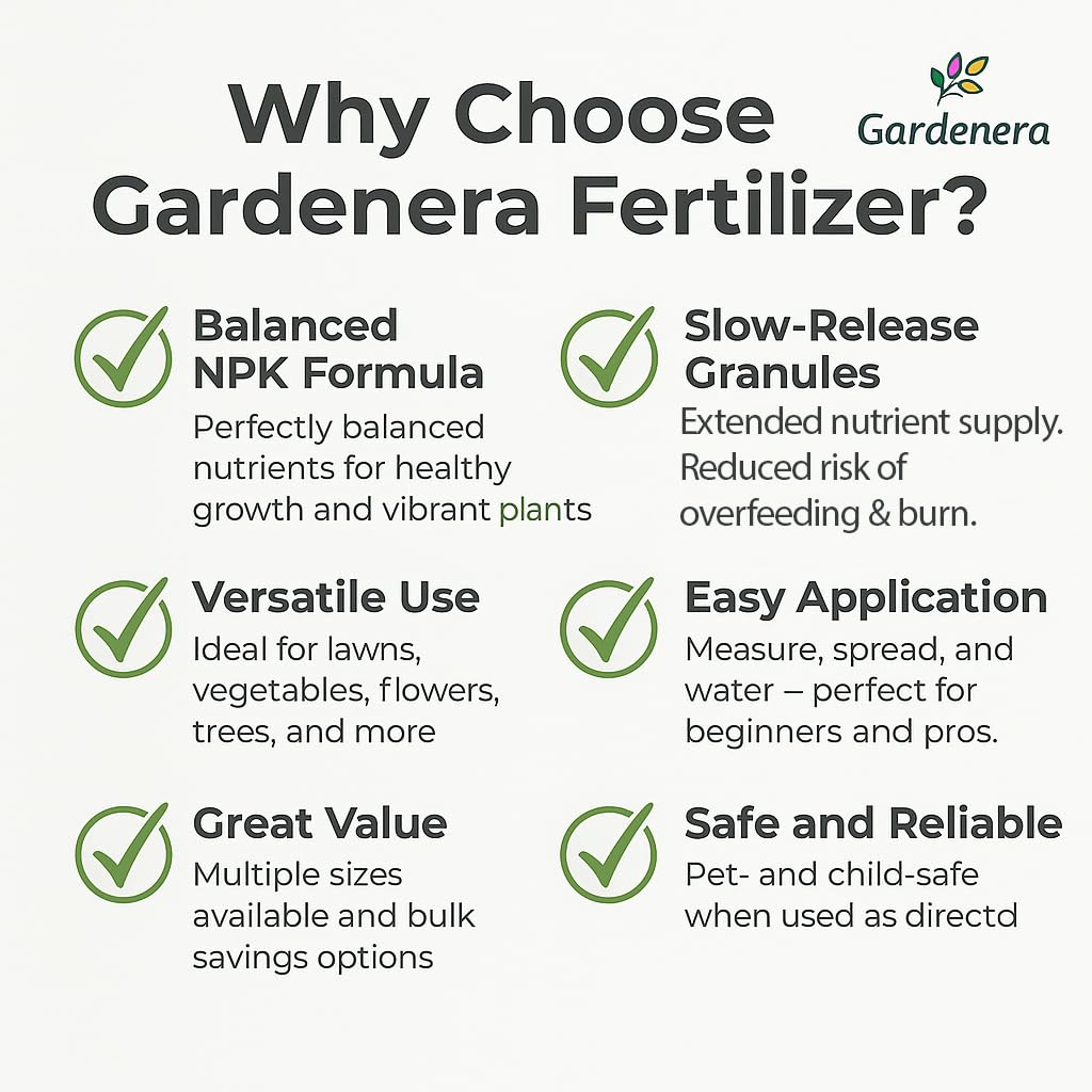 Close-up of Gardenera 10-10-10 granules for effective application