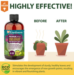 Close-up of Gardenera Money Tree Fertilizer application instructions