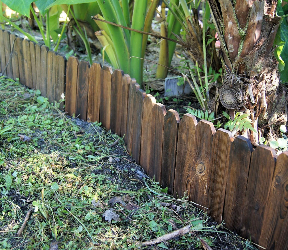 Close-up of GardenFlow Wood Garden Edging with natural wood grain