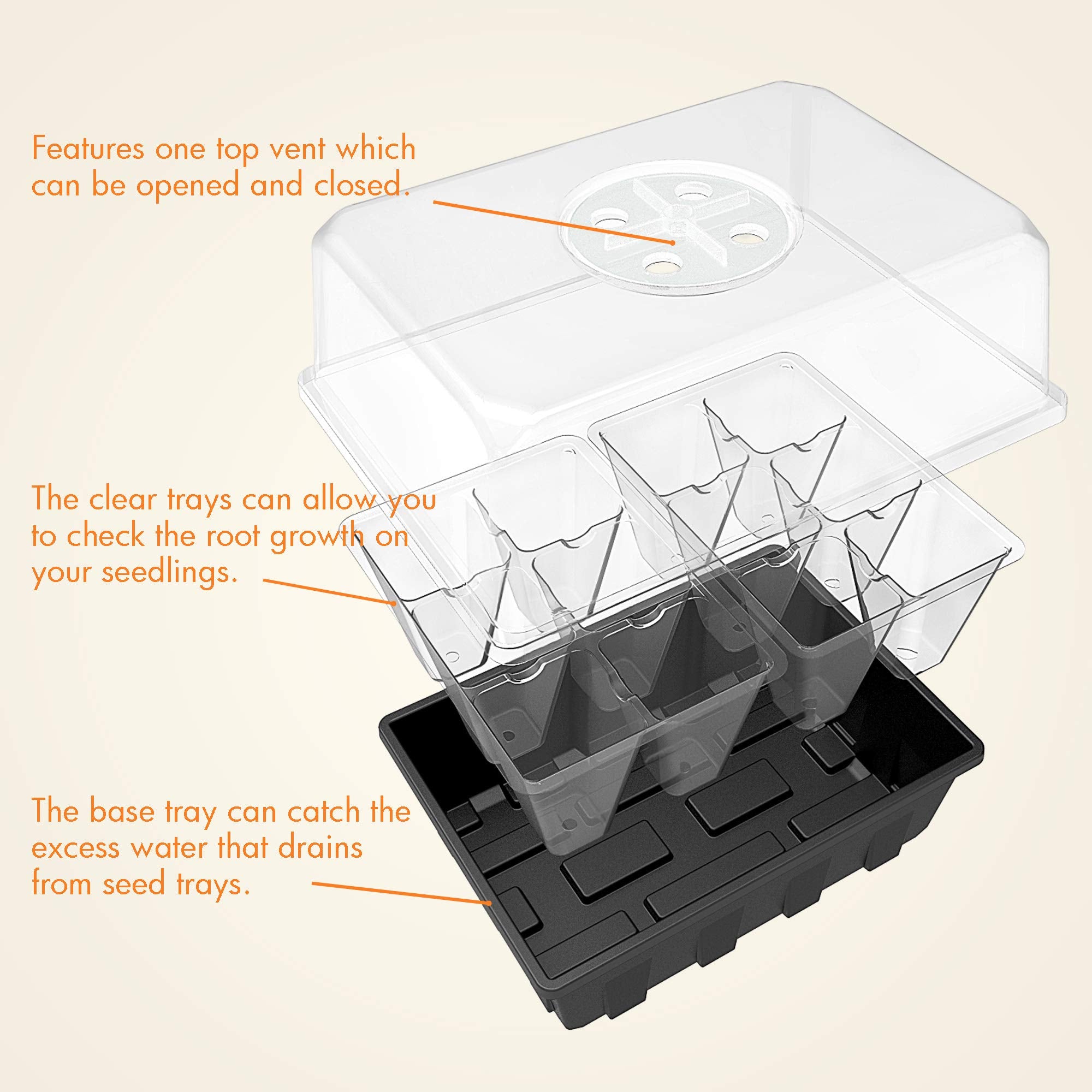 Close-up of Gardzen Seed Starter Tray with 12 cells