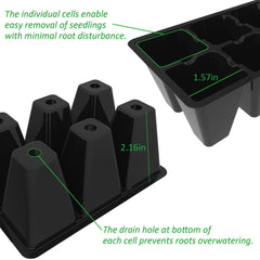 Close-up of Gardzen seed starter trays showing drainage holes