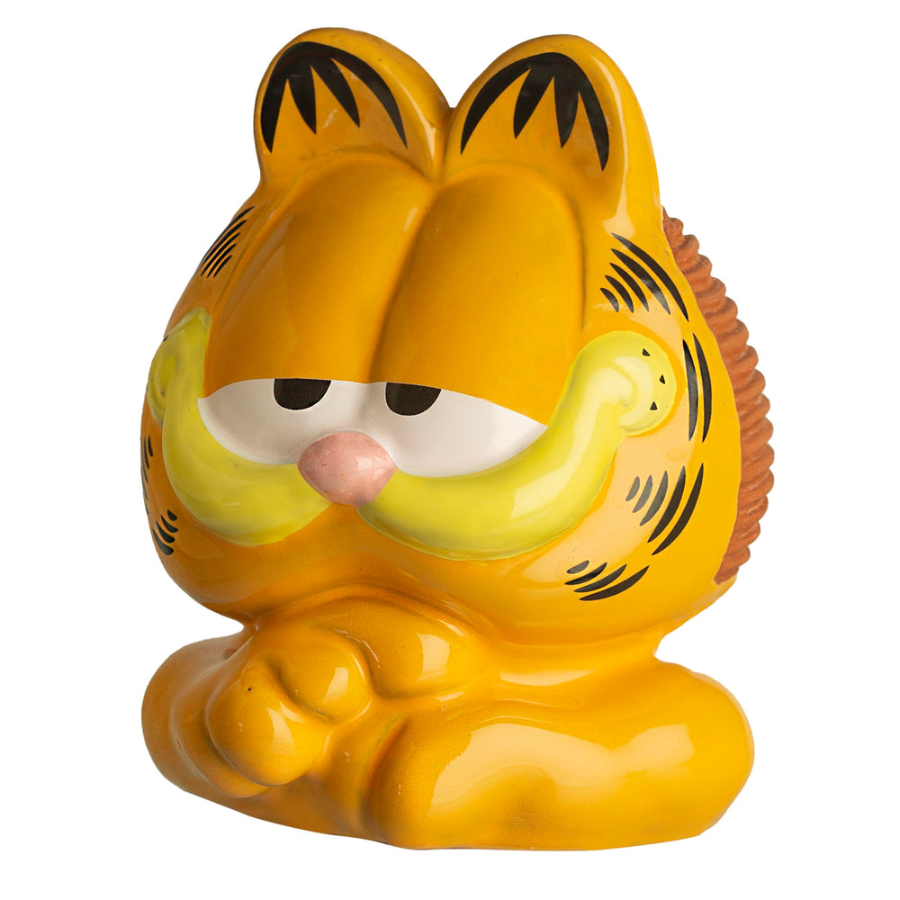 Close-up of Garfield Chia Planter with chia seeds growing