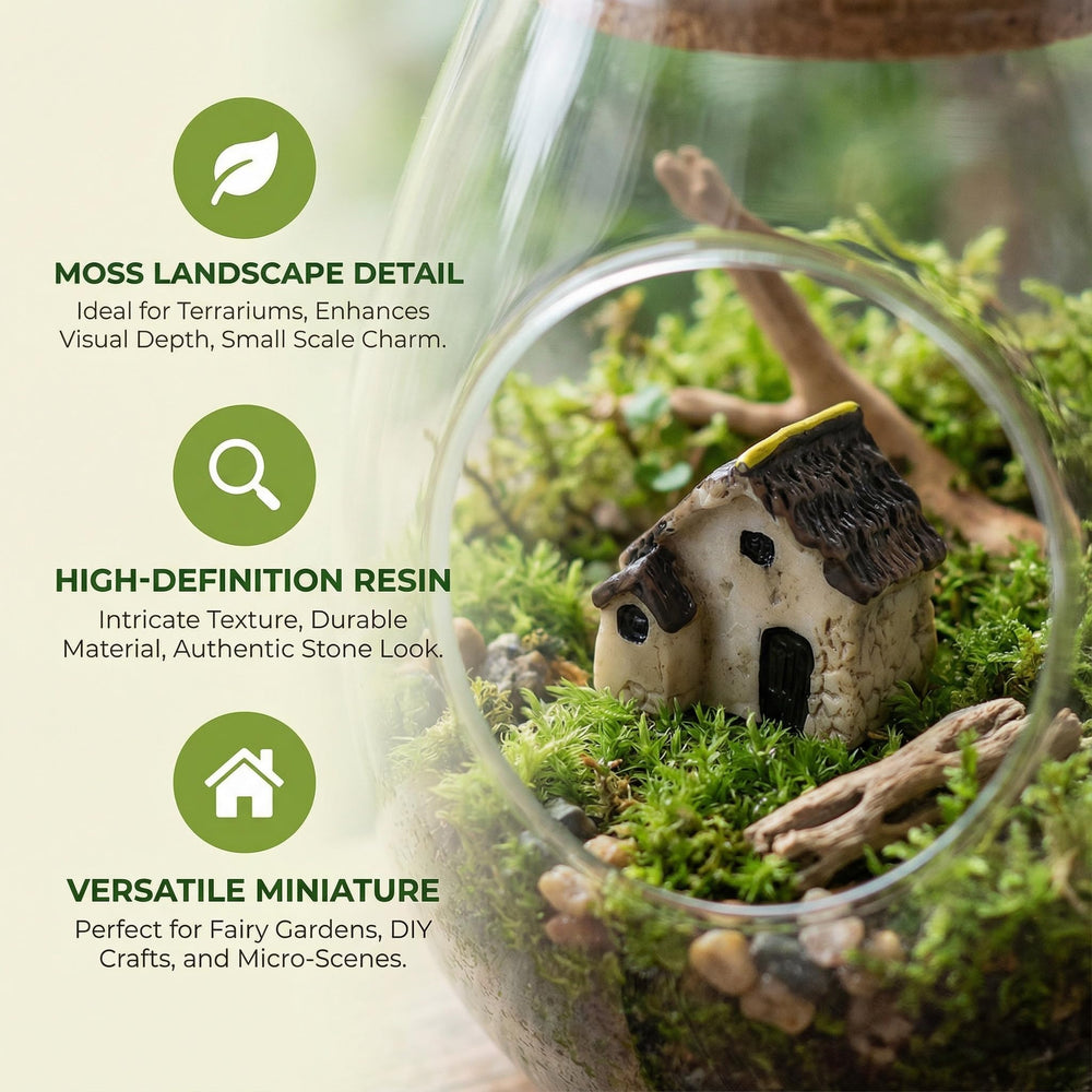 Close-up of Garneck Miniature Fairy Garden Houses