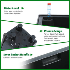 Close-up of Garvee 16-inch planter water inlet for easy watering