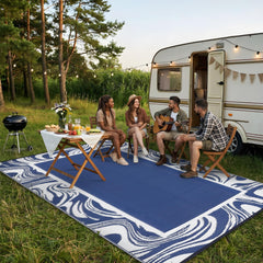 Close-up of Garvee 8x10 reversible outdoor rug texture