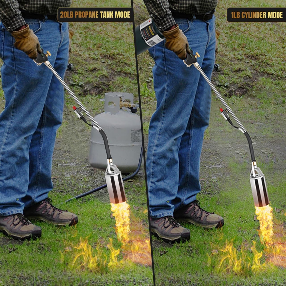 Close-up of GasBRUH propane torch nozzle and igniter