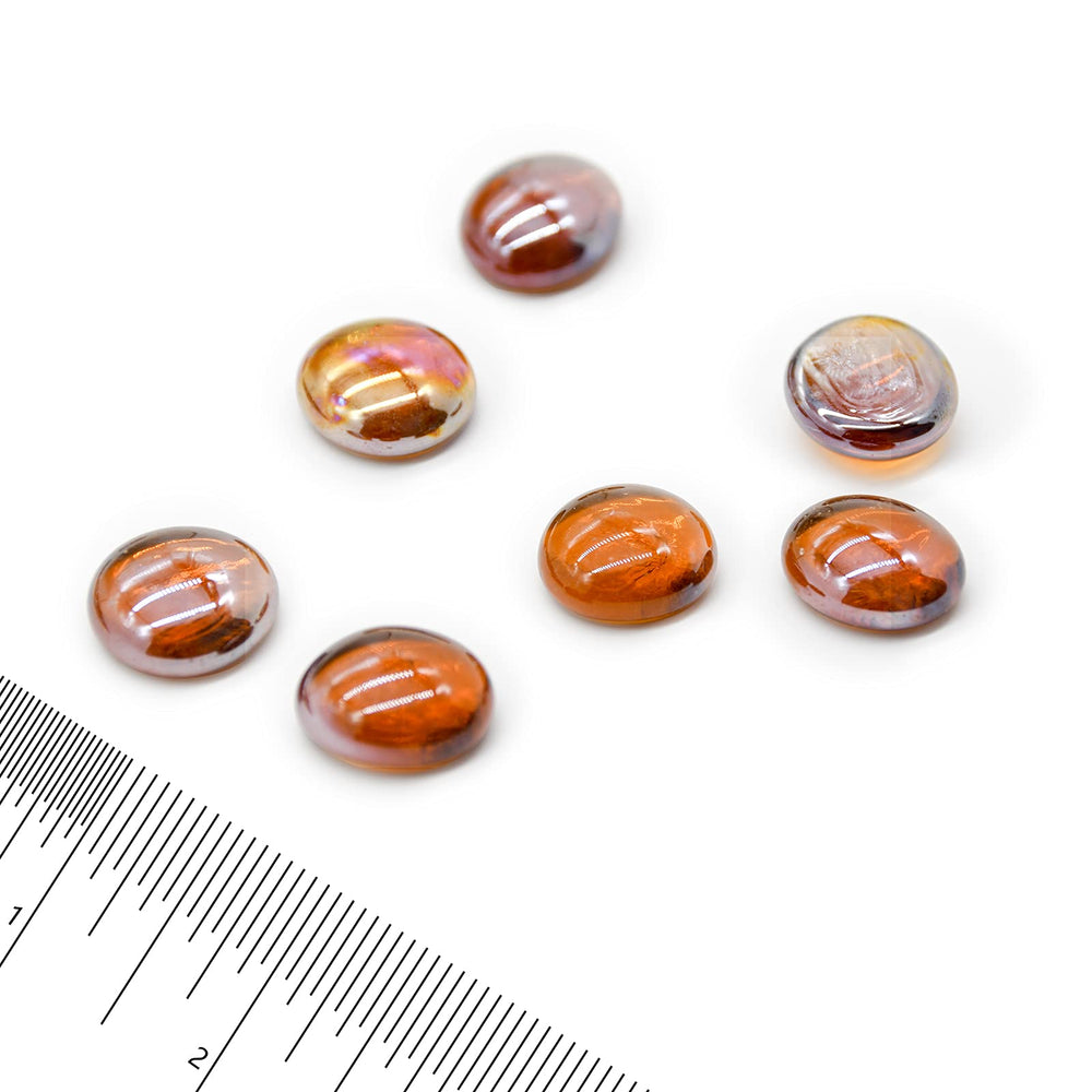 Close-up of GasSaf Amber Luster Fire Glass Beads