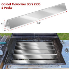 Close-up of GasSaf Flavorizer Bars stainless steel finish