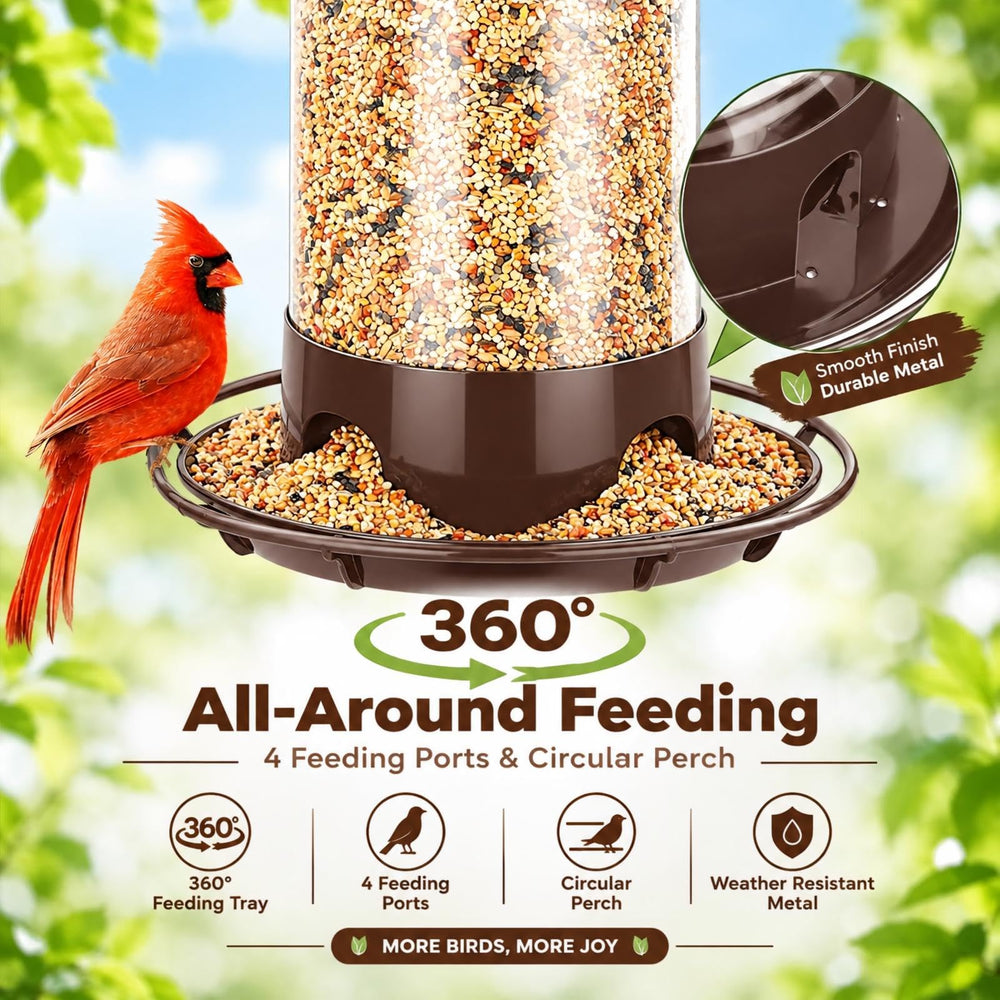 Close-up of Gbekery Bird Feeder's slider-lock cap system