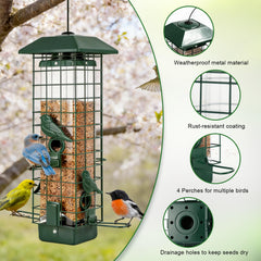 Close-up of Gbekery Bird Feeder seed ports