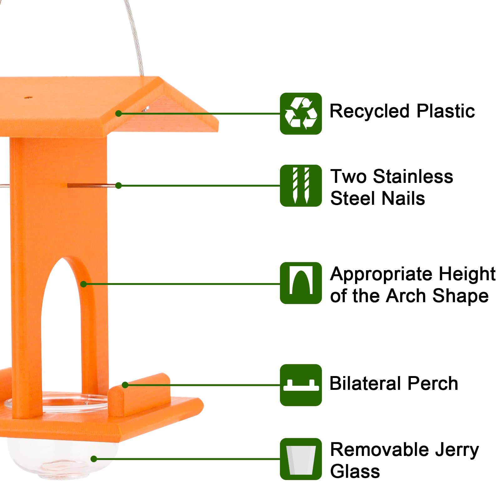 Close-up of Gbekery Oriole Feeder glass cup for easy filling