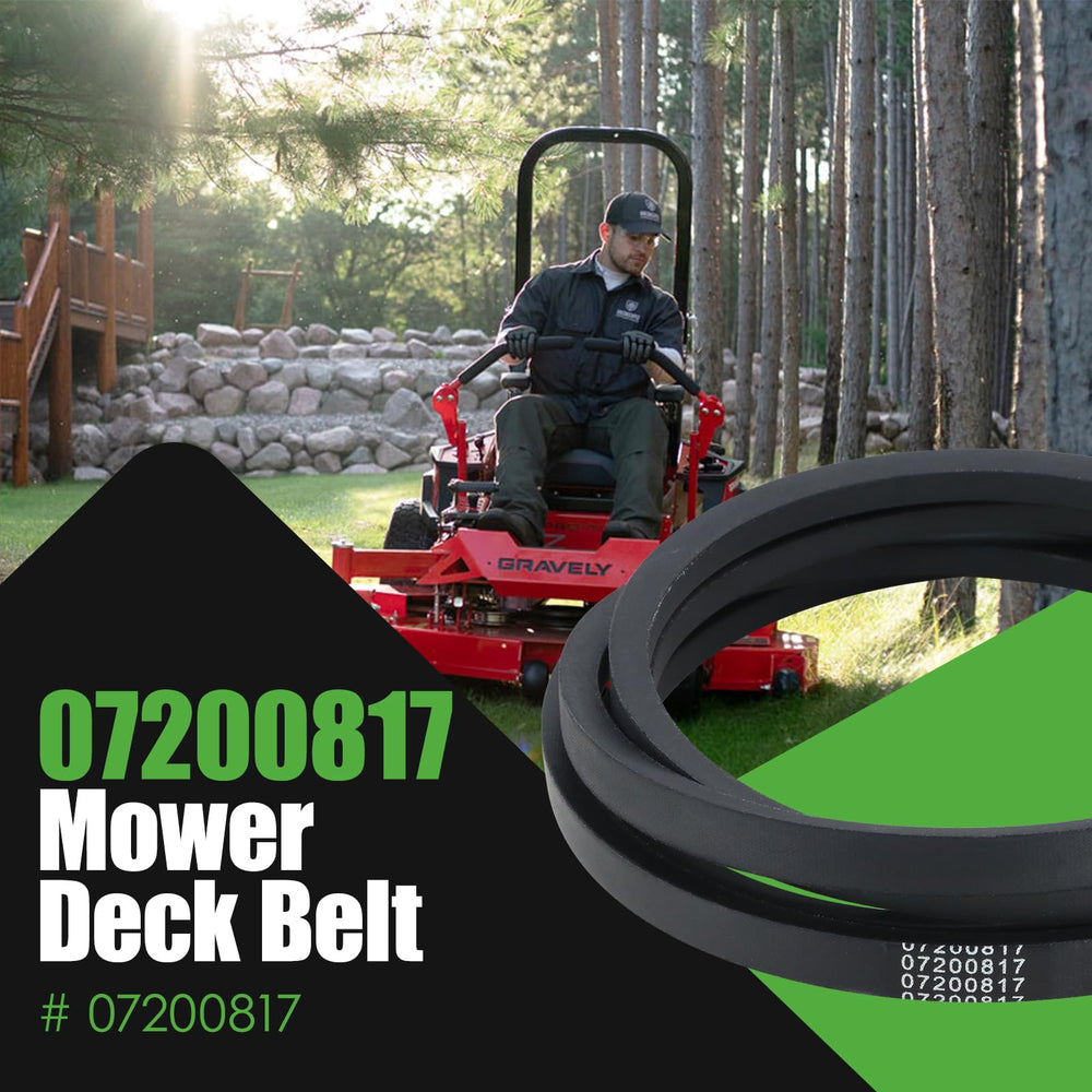 Close-up of GEATaaT Mower Deck Belt showing size specifications