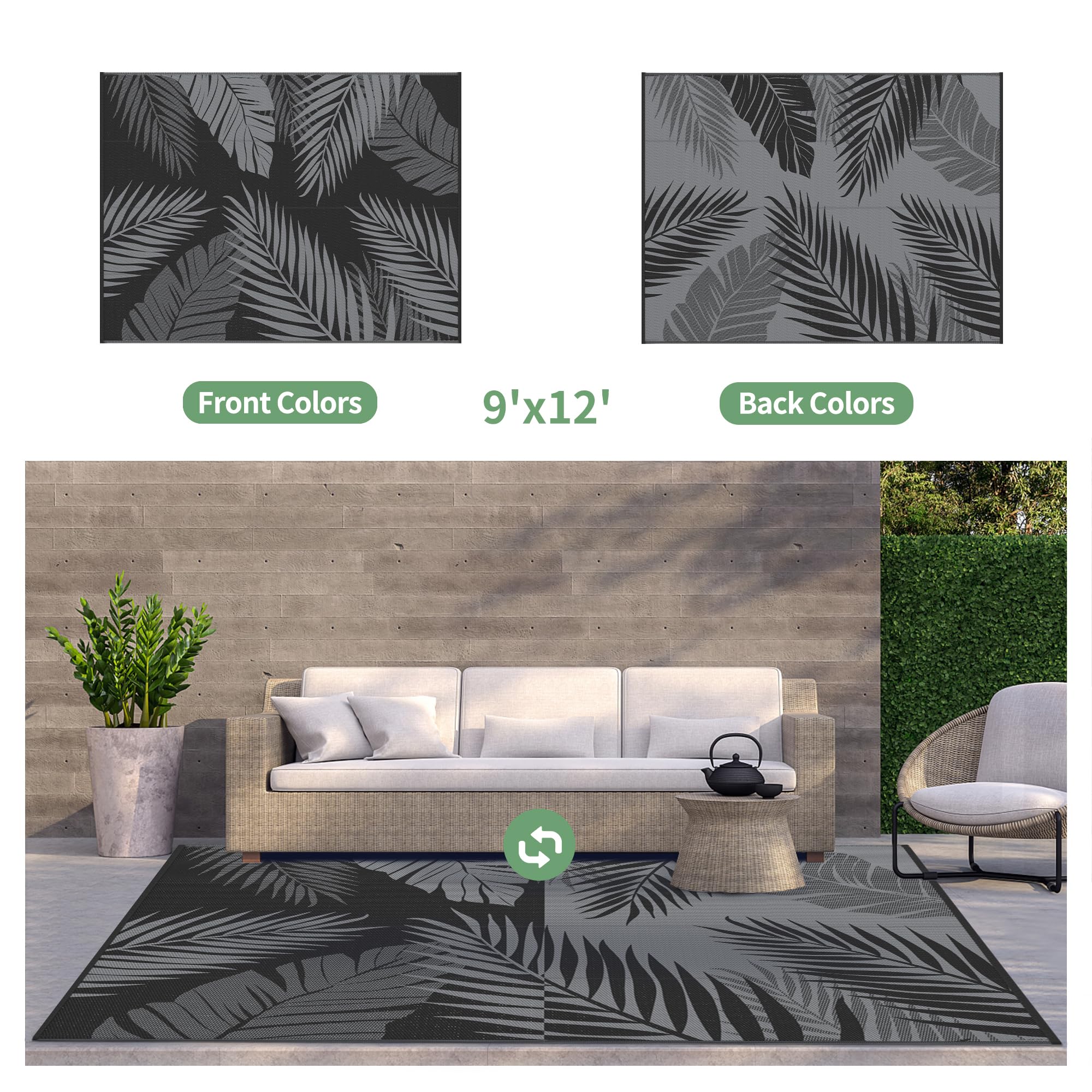 Close-up of GENIMO Outdoor Rug displaying fine stitching and edges