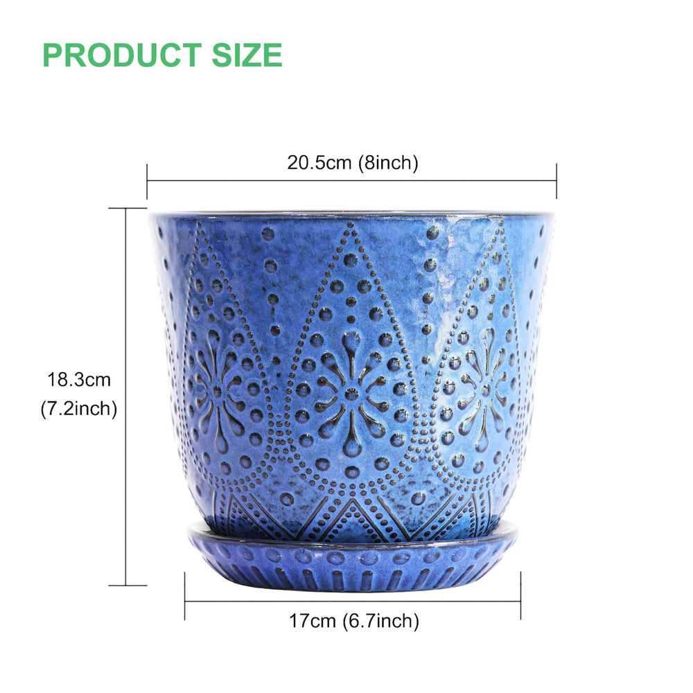 Close-up of Gepege 8 Inch Ceramic Plant Pot drainage holes