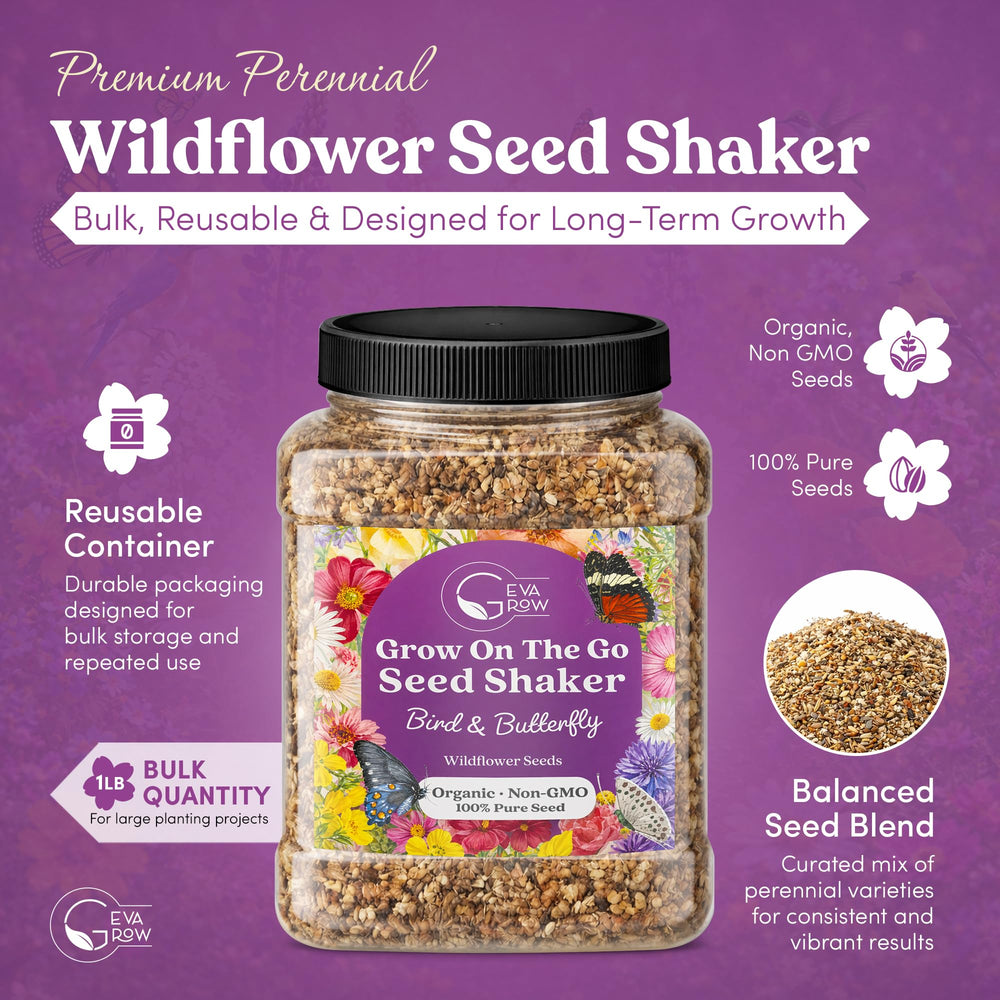 Close-up of GevaGrow wildflower seeds showcasing various seed types