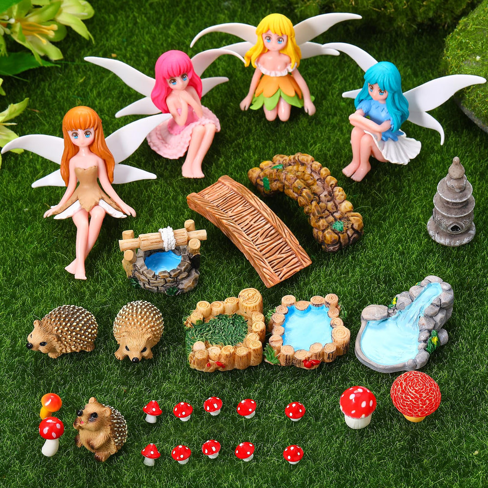 Close-up of GGSTDDUP flower fairies in red and brown