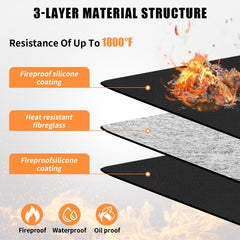Close-up of GIESIOE fire pit mat silicone coating