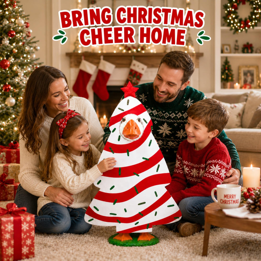 Close-up of GigaCircle Christmas Tree Goose Outfit star topper