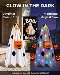 Close-up of GigaCircle ghost costume showing polka dots