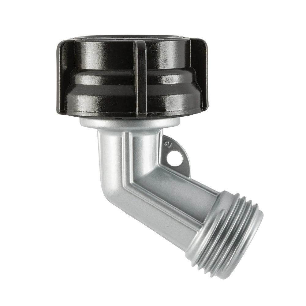 Close-up of GILMOUR 45 Degree Connector with Swivel Nut