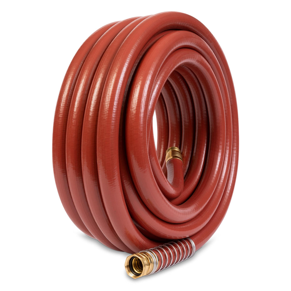 Close-up of GILMOUR hose rugged red cover