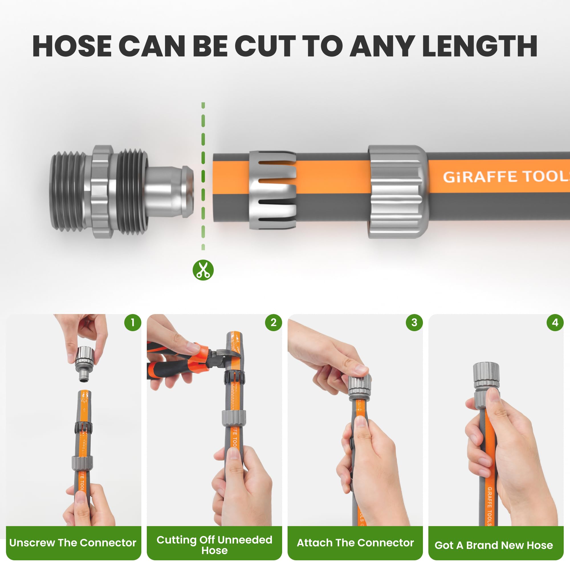 Close-up of Giraffe Tools hose flexible material