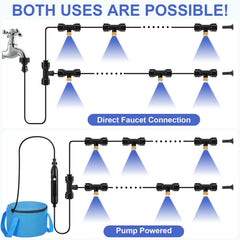 Close-up of GMAULEE brass nozzles for misting system