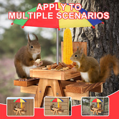 Close-up of Gnodry Squirrel Feeder Wooden Construction
