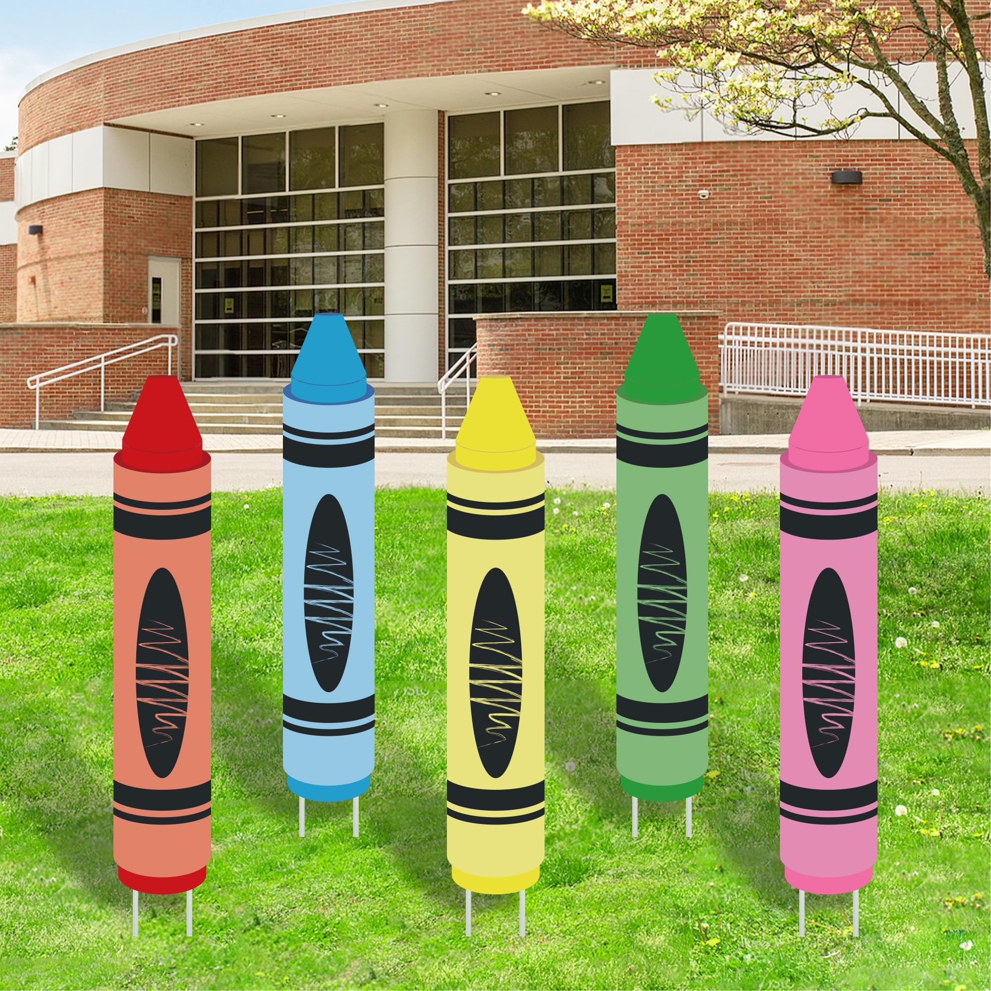 Close-up of Goolife crayon yard sign details