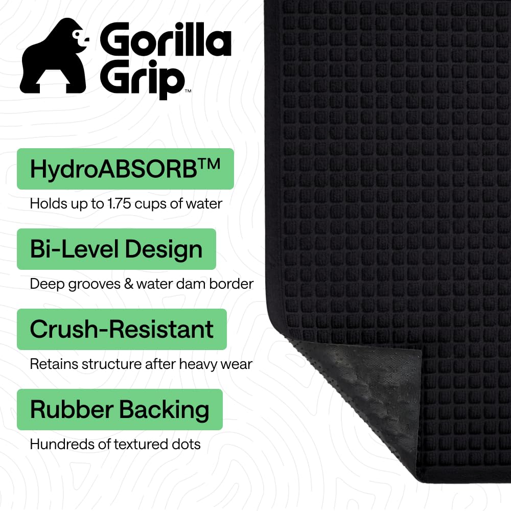 Close-up of GORILLA GRIP HydroABSORB Doormat texture showing deep grooves