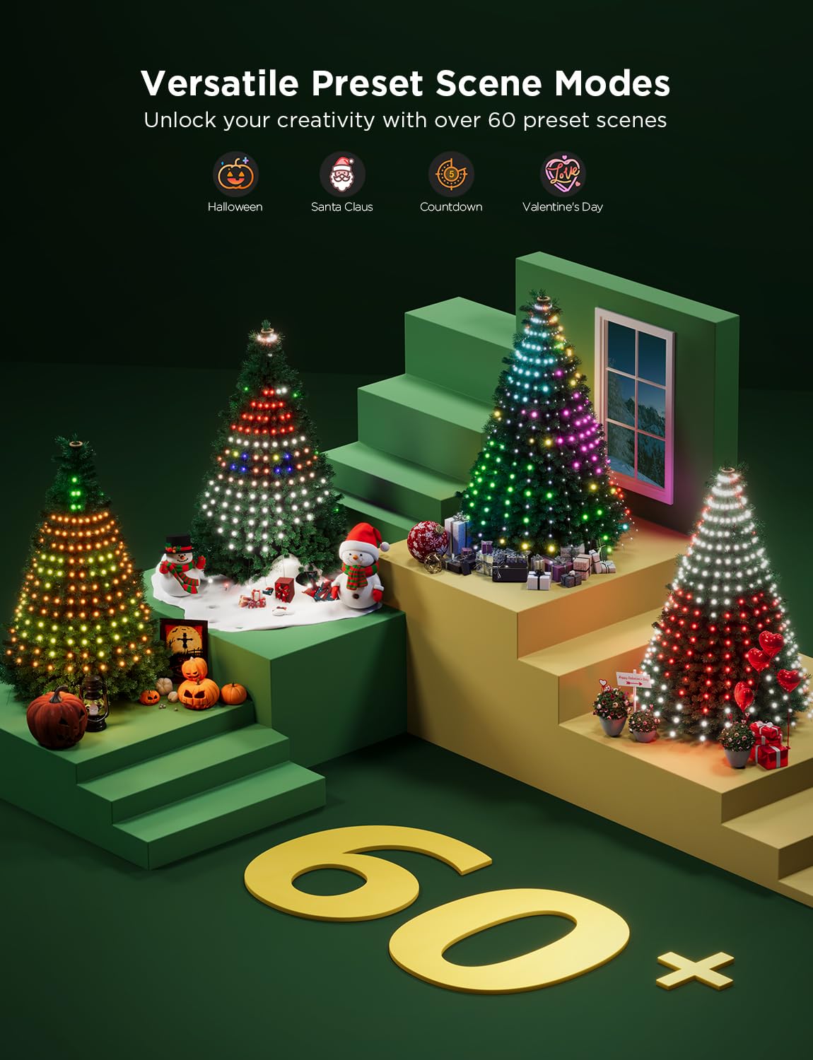 Close-up of Govee Christmas Tree Lights LED beads