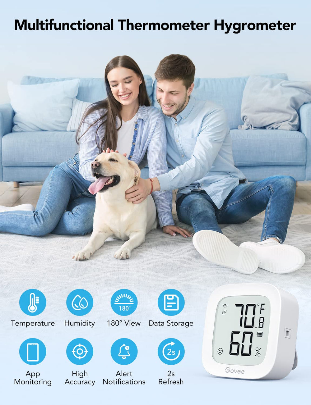 Close-up of Govee H5103 sensor features