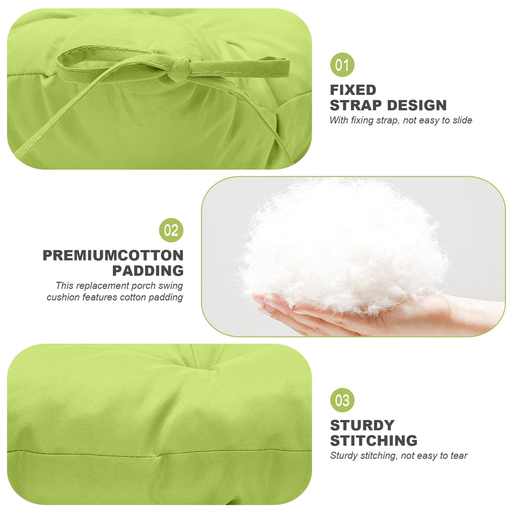 Close-up of GPQAWER Porch Swing Cushion's corner ties