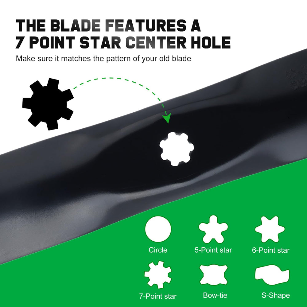 Close-up of Grasscool mower blade center hole