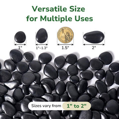 Close-up of GreatBuddy Black Pebbles showing texture