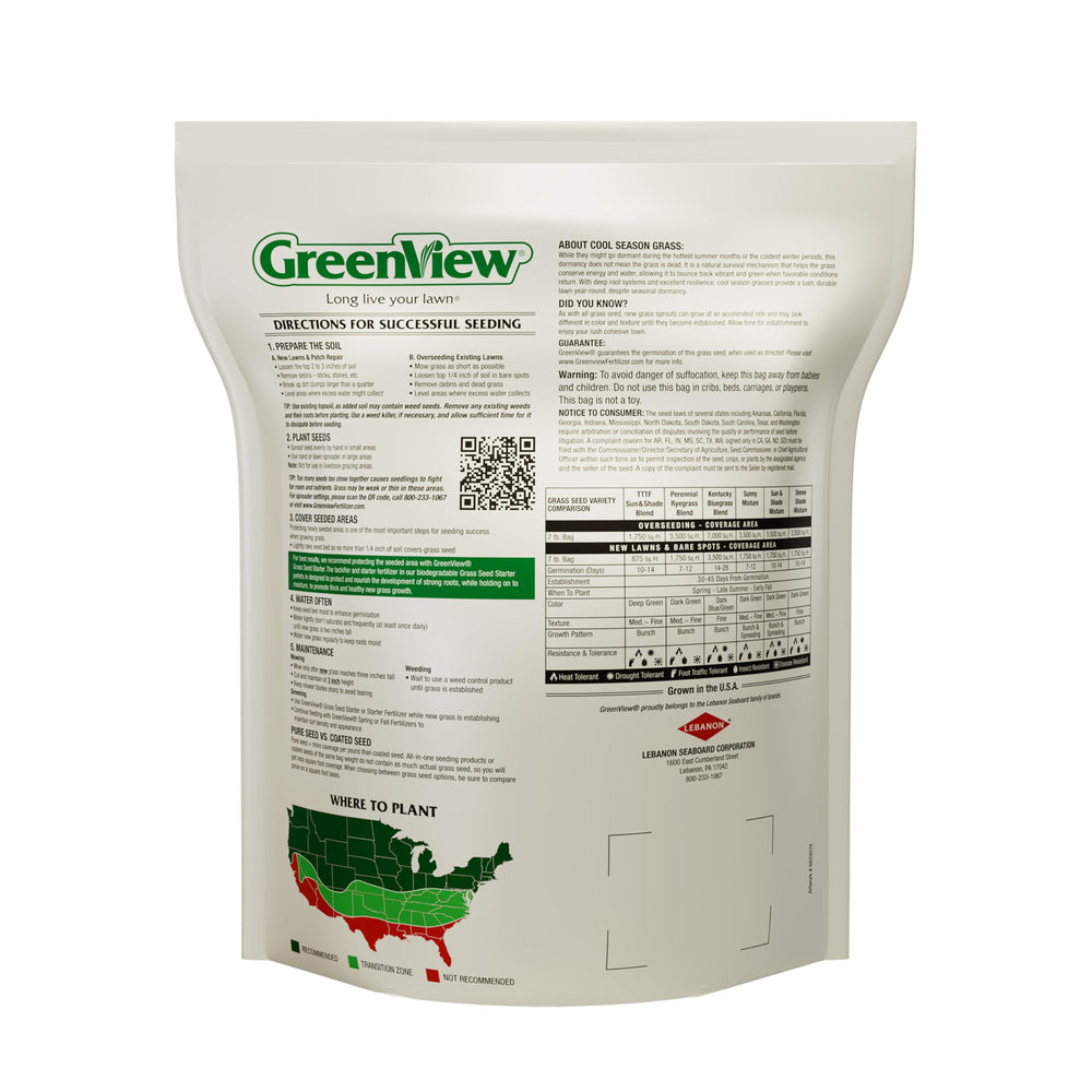 Close-up of GreenView Pure Grass Seed with texture details