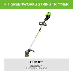 Close-up of Greenworks 0.080" nylon spool