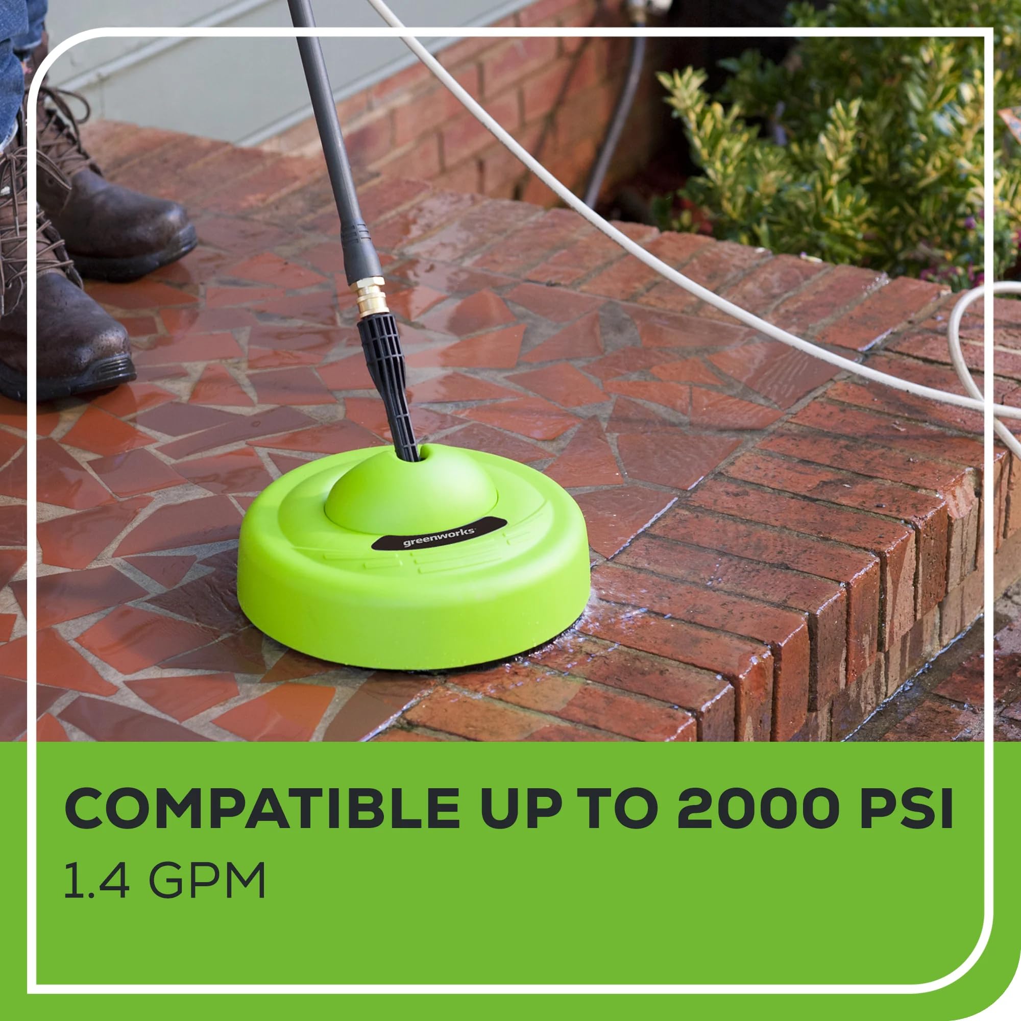 Close-up of Greenworks 11-inch Surface Cleaner connection point