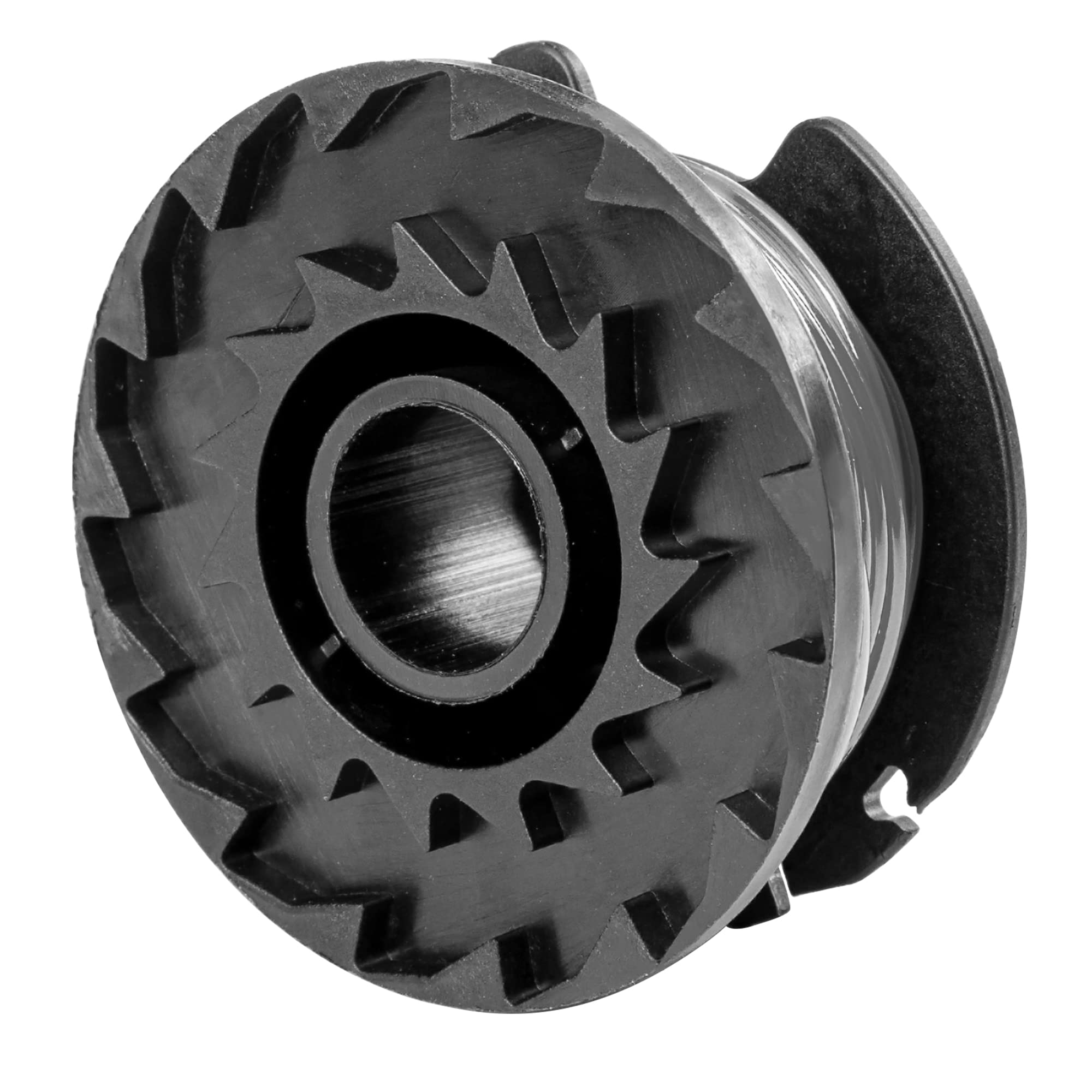 Close-up of Greenworks String Trimmer Spools with factory-wound design