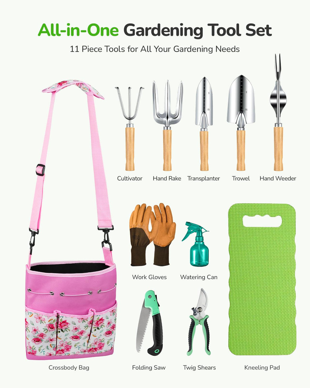 Close-up of Grenebo gardening tools with ergonomic handles