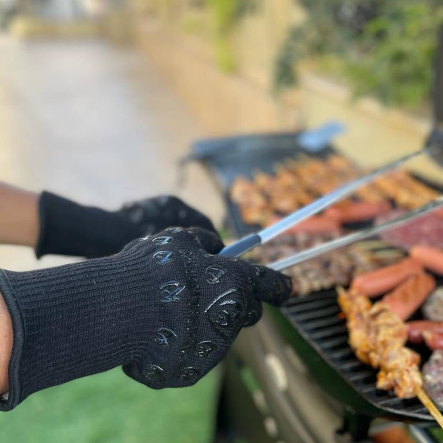 Close-up of Grill Armor Gloves grip and finger dexterity