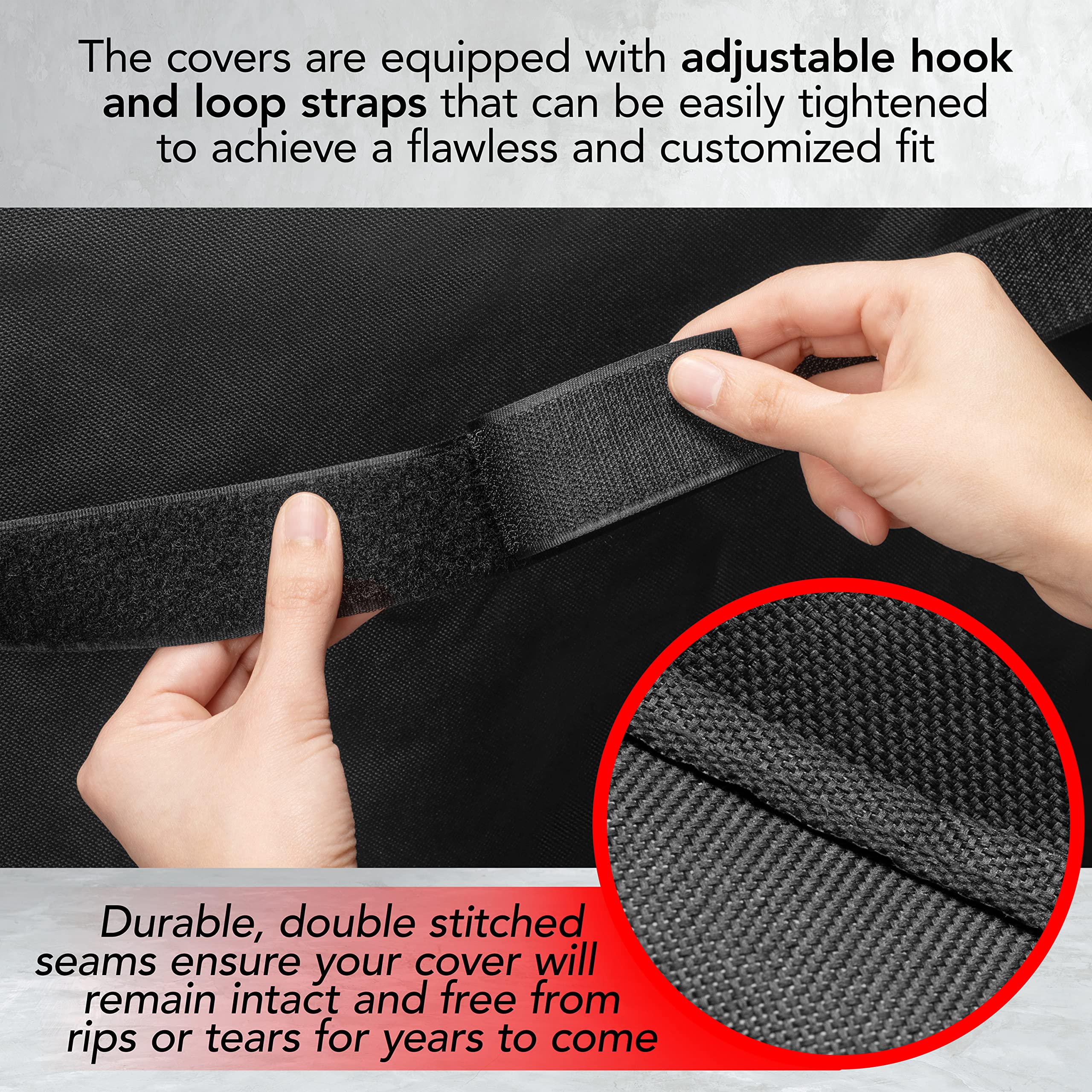 Close-up of GrillTough cover fastening straps