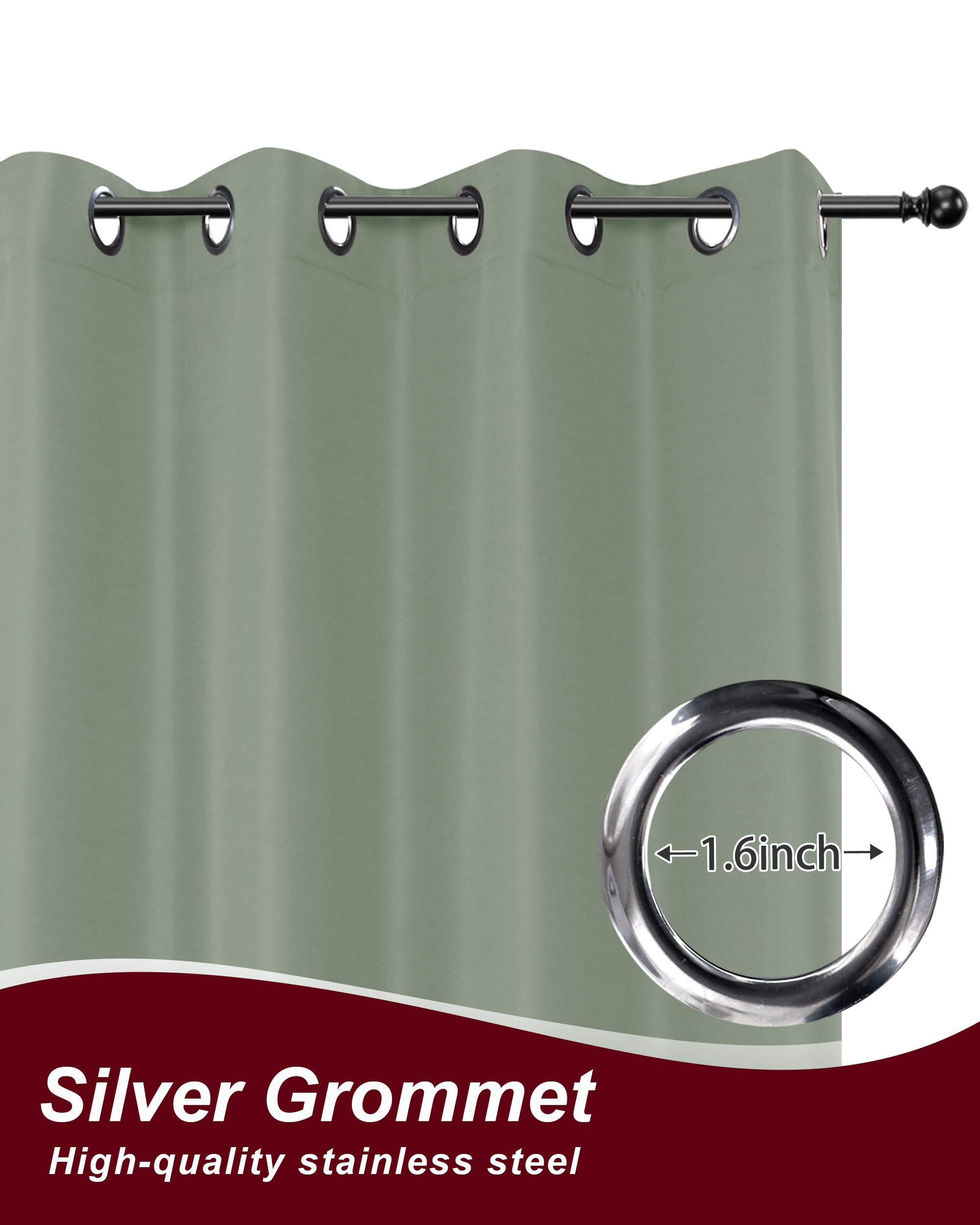 Close-up of grommet design on outdoor curtain