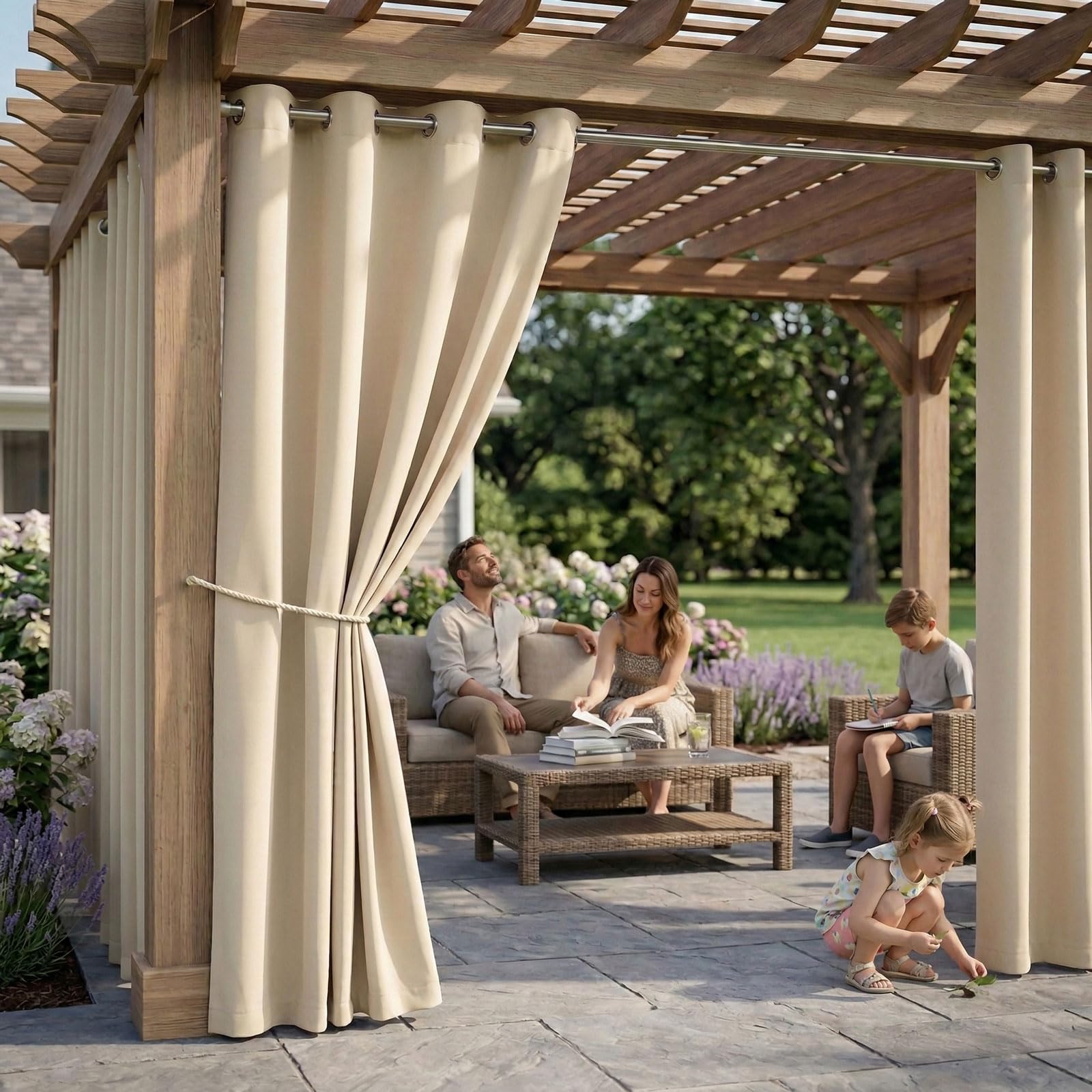 Close-up of grommet on DIVA EN CAMINO DEC Outdoor Curtain