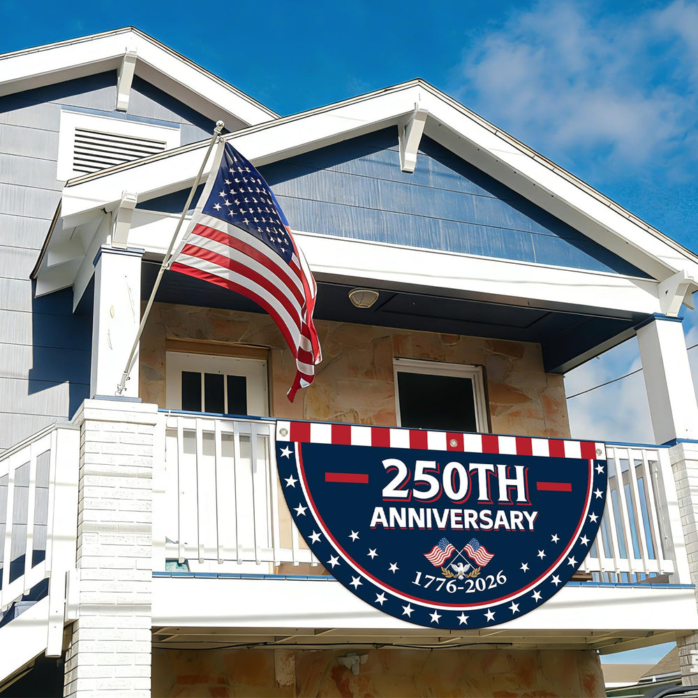 close-up of grommets on USA Flag Bunting